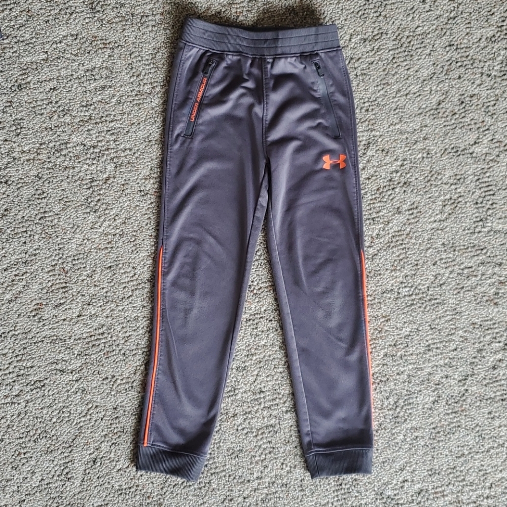 Under Armour pants gray and orange boys 6